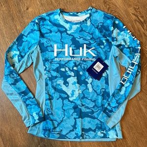 Hulk long sleeve blue fishing shirt S
